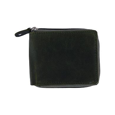 CTM Men's RFID Zip Around Wallet
