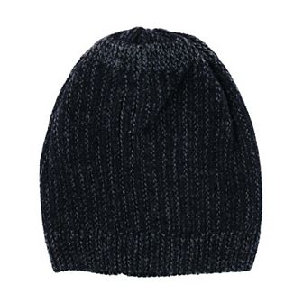 Ctm Men's Ribbed Knit Mixed Wool Beanie