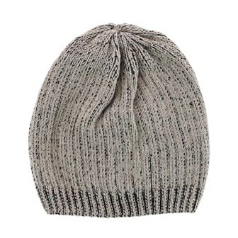 Ctm Men's Ribbed Knit Mixed Wool Beanie