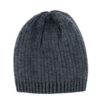 Ctm Men's Ribbed Knit Mixed Wool Beanie