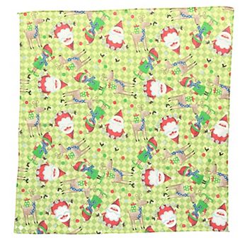Christmas Santa And Elf Print Holiday Bandana