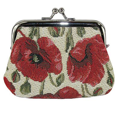 Women's Poppy Print Tapestry Glasses Case And Coin Purse Set