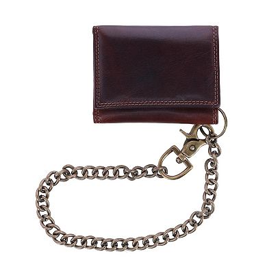 Men's Colorado Leather Rfid Trifold Chain Wallet