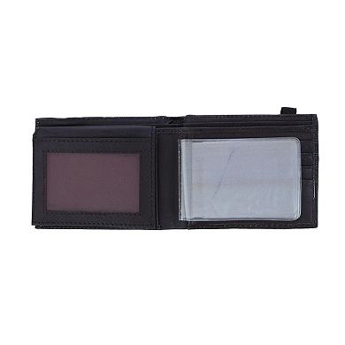 CTM Men's Bifold Wallet with Elastic Keeper Strap