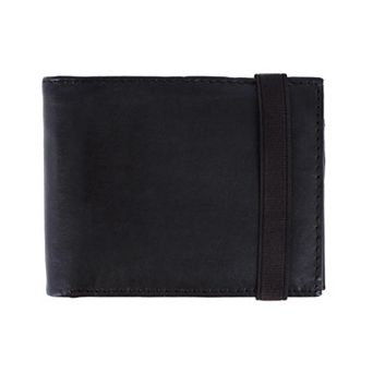 Men's Bifold Wallet With Elastic Keeper Strap