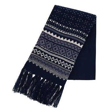 Ctm Men's Heavy Knit Winter Pattern Scarf