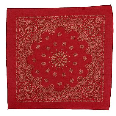 CTM Metallic Paisley Print Bandanas (Pack of 4)