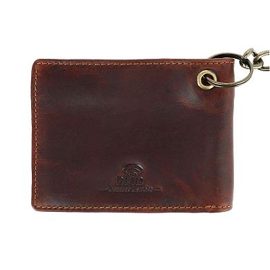 Men's Rfid Vintage Leather Bifold Chain Wallet