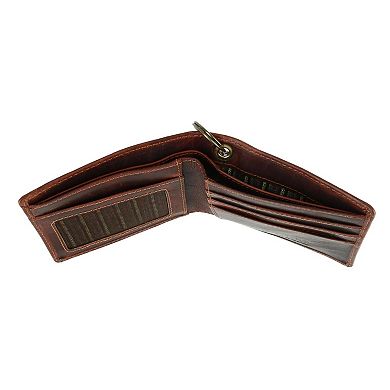 CTM Men's RFID Vintage Leather Bifold Chain Wallet