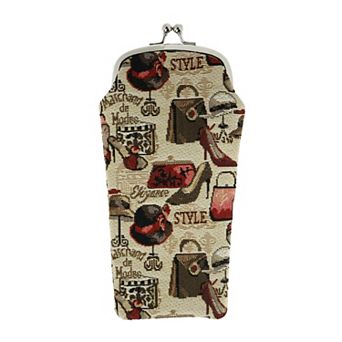 CTM Women's Boutique Print Tapestry Glasses Case