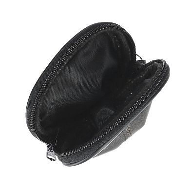 Leather Compact Zipper Coin Pouch Wallet