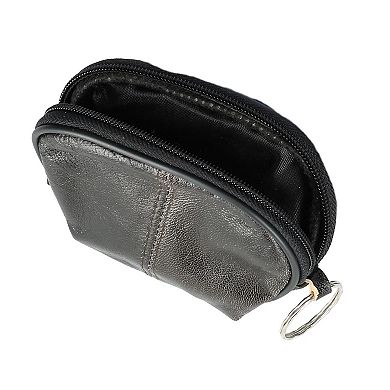 Leather Compact Zipper Coin Pouch Wallet