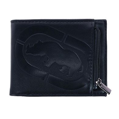 Men's Leather Bifold Wallet With Zipper Pockets
