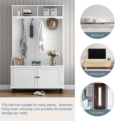 Merax Hall Tree With Storage Bench