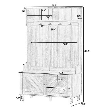 Merax Hall Tree With Storage Bench