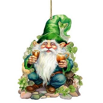 Lucky Leprechaun Wooden Ornament By G. Debrekht