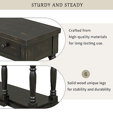 Merax Retro Senior Console Table For Hallway Living Room
