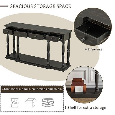 Merax Retro Senior Console Table For Hallway Living Room