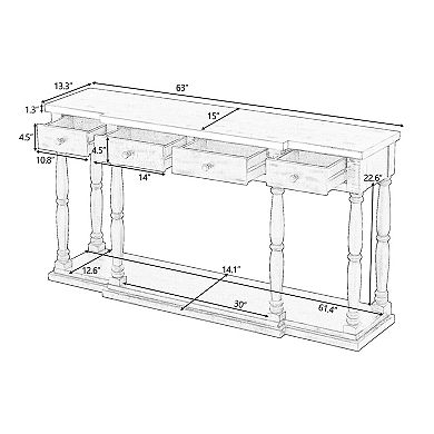 Merax Retro Senior Console Table For Hallway Living Room