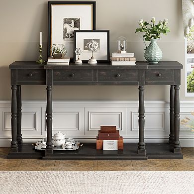 Merax Retro Senior Console Table For Hallway Living Room