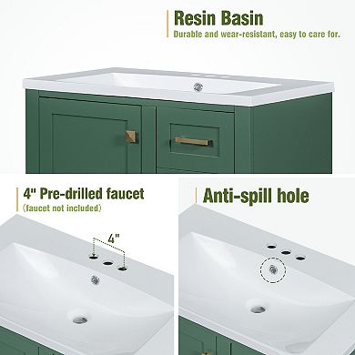Merax Modern Bathroom Cabinet With Sink Combo Set