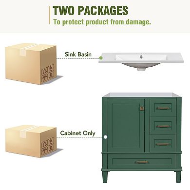 Merax Modern Bathroom Cabinet With Sink Combo Set