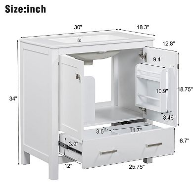 Merax Bathroom Vanity With Single Sink