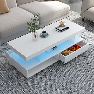Merax Led Coffee Table With Storage