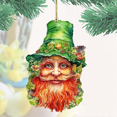 Happy St. Patrick Day Wooden Ornaments Set Of 2 By G. Debrekht