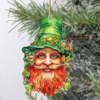 Happy St. Patrick Day Wooden Ornaments Set Of 2 By G. Debrekht