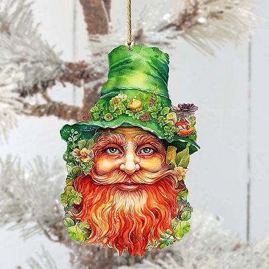 Happy St. Patrick Day Wooden Ornaments Set Of 2 By G. Debrekht