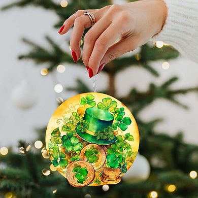 St. Patrick Day Wooden Ornaments Set Of 2 By G. Debrekht