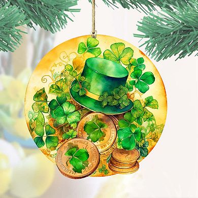 St. Patrick Day Wooden Ornaments Set Of 2 By G. Debrekht
