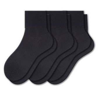 Women's 100% Combed Cotton Ankle Turn Cuff 3 Pair Pack