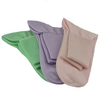 Women's 100% Combed Cotton Ankle Turn Cuff 3 Pair Pack