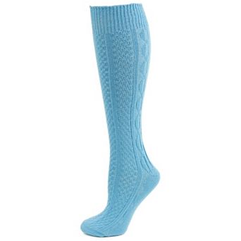 Classic Cable Knit Acrylic Knee High Socks 3 Pair Pack