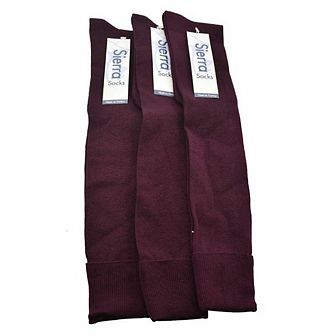 Classic Flat Knit Opaque Nylon Knee High Socks 3 Pair Pack