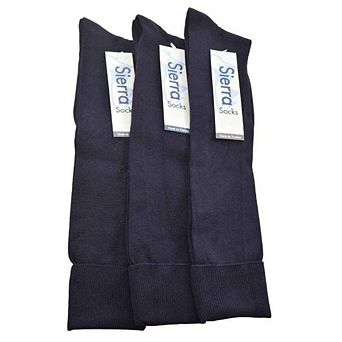 Classic Flat Knit Opaque Nylon Knee High Socks 3 Pair Pack