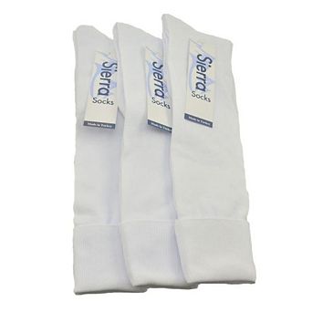 Classic Flat Knit Opaque Nylon Knee High Socks 3 Pair Pack