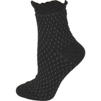 Diamond Pattern Quarter Combed Cotton Socks