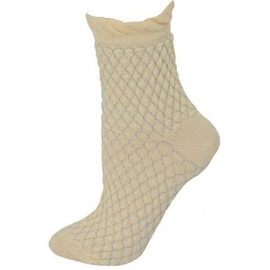 Diamond Pattern Quarter Combed Cotton Socks