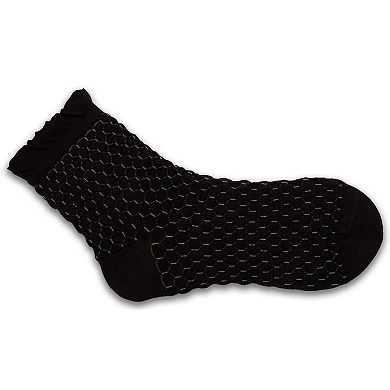 Diamond Pattern Quarter Combed Cotton Socks