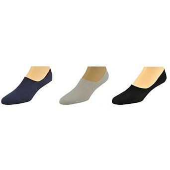 Performance Combed Cotton Invisible Socks With Silicone 3 Pair Pack