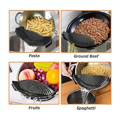 Silicone Food Strainer Black And Grey 2 Pack
