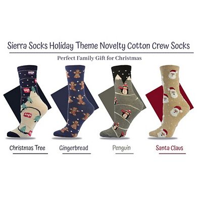 Holiday Theme Novelty Cotton Crew Socks
