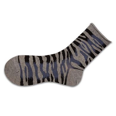 Zebra Pattern Hi Anklet Casual Cotton Womens 2 Pair Socks