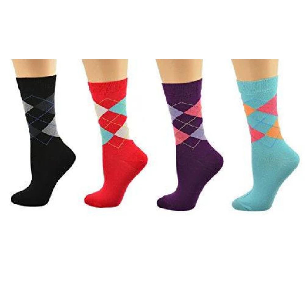 Men's Combed Cotton Crew Socks - Seamless Toe Ribbed Design 2-Pack Black Navy Brown Gray