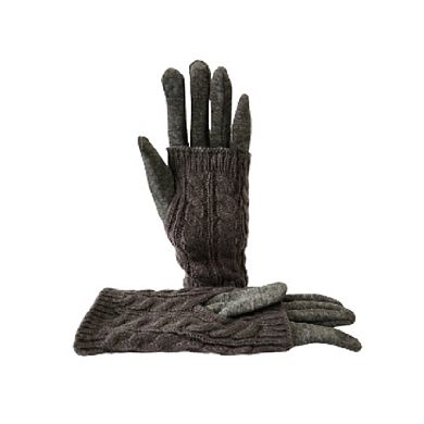 Women's Touch Screen Texting Gloves In Cable Knit And Furry Lining Comfort For Your Hands