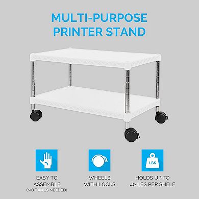 Zbrands Printer Stand, Printer Cart, Under Desk Printer Stand