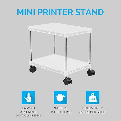 Zbrands Printer Stand, Printer Cart, Under Desk Printer Stand